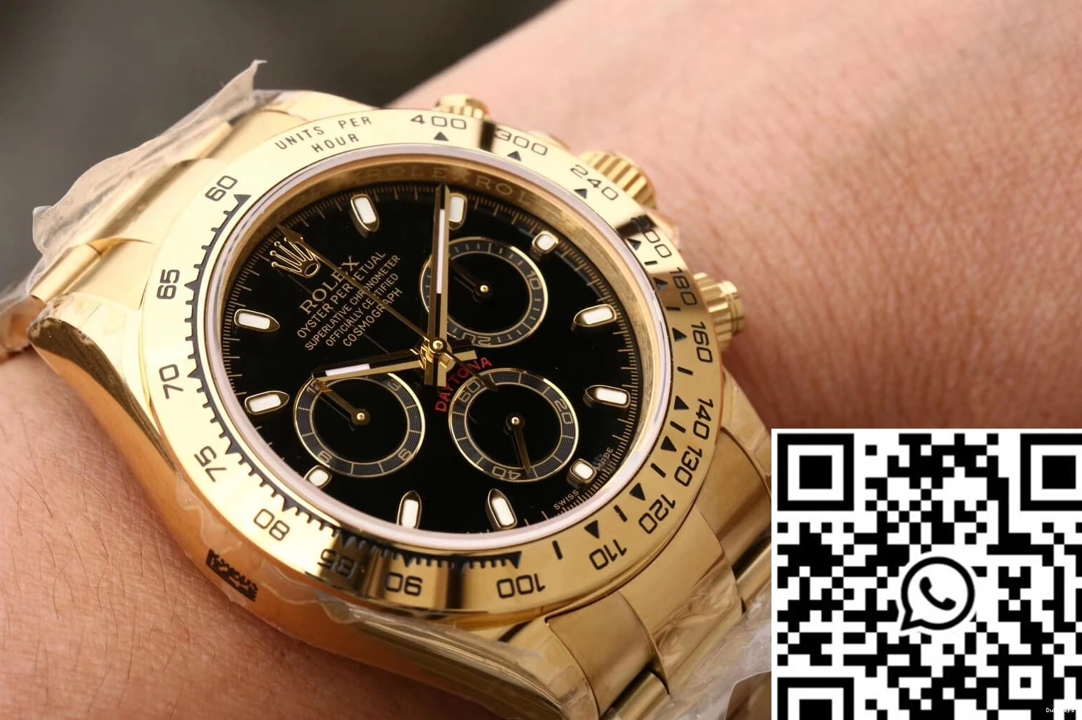 Yellow Factory Rolex M116508-0004 Black JH Daytona Dial Gold Cosmograph 0719